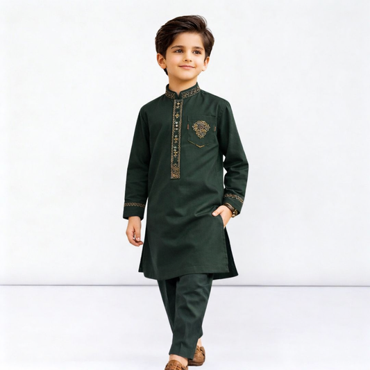 Premium Embroidered Kurta Pajama Set for Kids – Summer '26 Collection